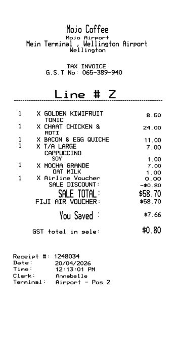 Coffee shop airport receipt receipt template preview thumbnail