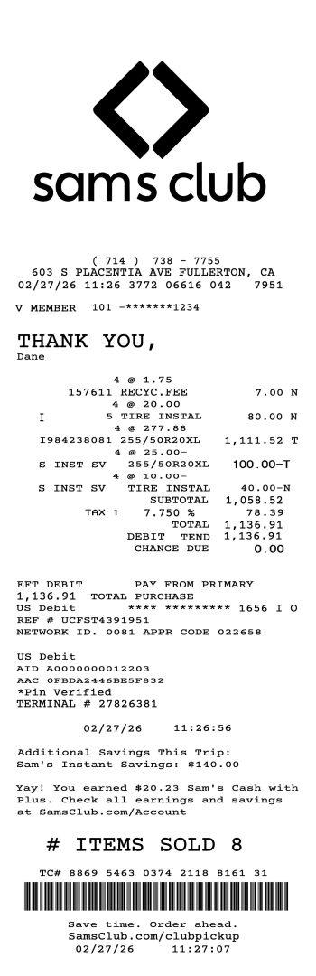 Sam's Club receipt receipt template preview thumbnail