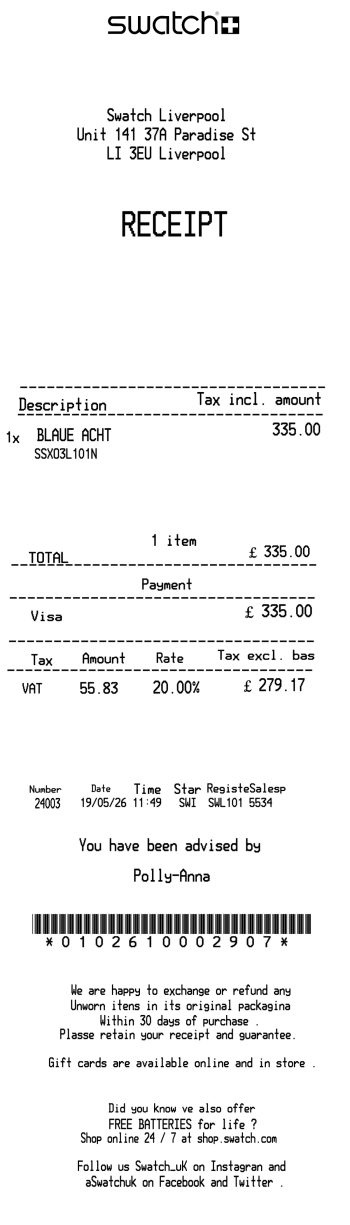 Swatch receipt sample 2 receipt template preview thumbnail